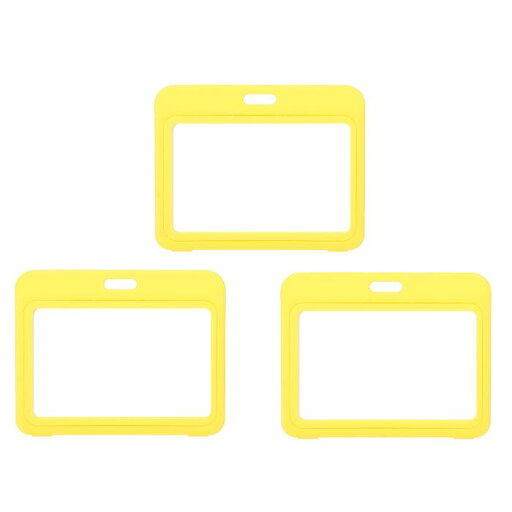 PATIKIL 3パック クリア バッジホルダー、プラスチック ID バッジホルダー ダブルサイド ウィンドウ 横型 ID プロテクター クリップ クレジットカード 近接キーカード 、イエロー PATIKIL 3パック クリア バッジホルダー、プラスチック ID バッジホルダー ダブルサイド ウィンドウ 横型 ID プロテクター クリップ クレジットカード 近接キーカード 、イエロー
