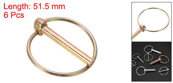 PATIKIL M6x45 mm トラクターリンチピン リング付き 5個入り ヘビーデューティーアソートキット ロックピンクリップ トラクター トレーラー 農場 トラック 芝刈り機用 シルバートーン