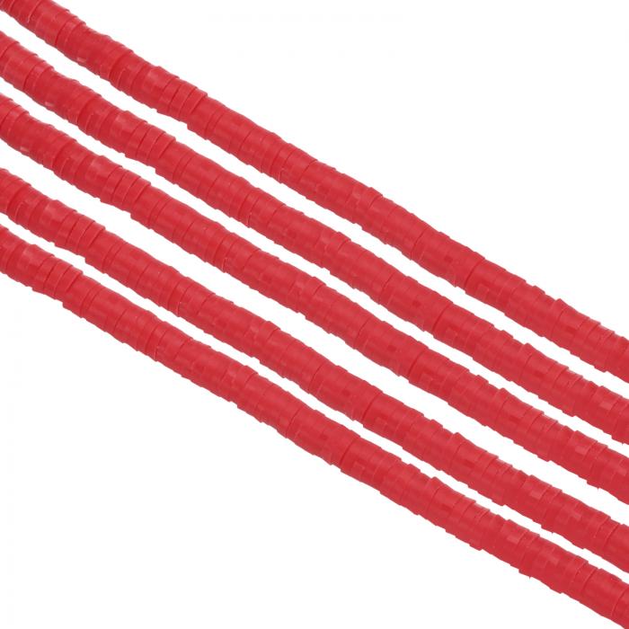 PATIKIL 4 mm ポリマークレイビーズスペーサー 1750個 5ストランド 丸型 平型 手作りビーズスペーサー ..