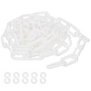 PATIKIL 白いプラスチックチェーン 10フィート8mm 安全バリアチェーン クラウドコントロール 列線 駐車場 フェンス ゲート コンサート 建設現場 装飾用