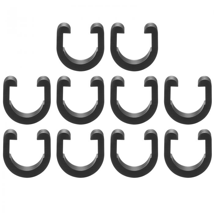 10個 自転車ケーブルクランプC-クリップハウジングホースガイドU-クリップブレーキディレイラーシフターMTBロードバイク用 黒