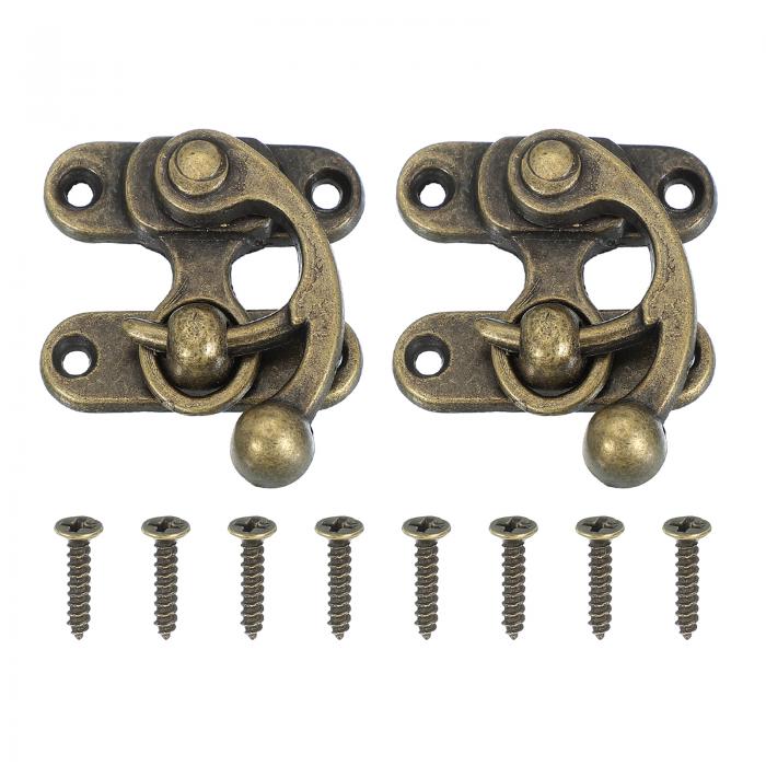 PATIKIL 木製ボックスハスプラッチ46x39mm 2個ビンテージロッククラスプス イングアームラッチフックハ..