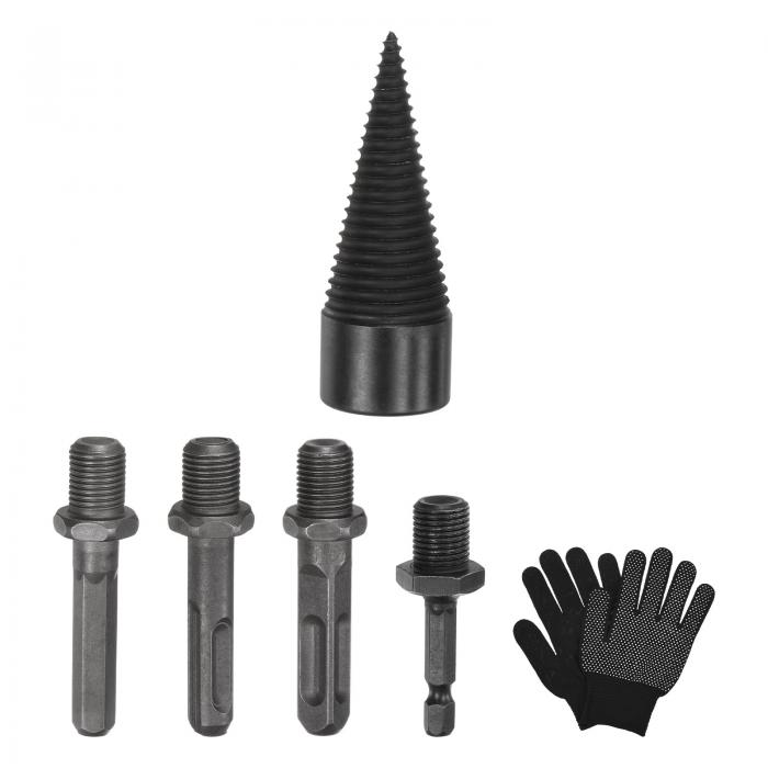 M METERXITY 1パック ウッドスプリッタードリルビット32mm + 4つ ハンドル（スクエア+ラウンド+六角シ..