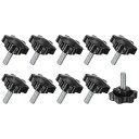 M METERXITY スタークランプノブ 10個パック M8x20mm 雄ねじ 手締めネジ 機械/電子機器/家具/傘ベース用 機械ハンドル交換用 [38mm ...