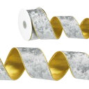 PATIKIL リボン ベロア ベルベット 6.3 cm x 9 M シングルフェイス ギフトラッピング 手芸 ラッピング クリスマスツリー デコレーション シルバー