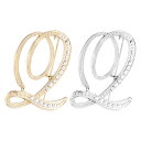 PATIKIL ブローチピン アルファベット 2個 イニシャル レター Q ラインストーンブローチ メタル 水晶 英字A-Zピン 女性 胸元 アクセント ギフト...