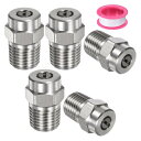 M METERXITY 表面洗浄チップ 5個パック - 40度 1/4" NPT オス 高圧洗浄機ノズル クリーナーノズル交換用 ステンレススチール シーリングテープ付き ウォーターガンに適用 (1.514mmオリフィス)