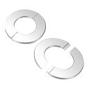 M METERXITY 2個入りウォール スプリットフランジ 1.3"/32mm ODパイプ用304ステンレススチールエスカッションプレートラウンドセルフアドヘーシブプラムビングカバープレート 水管/蛇口用