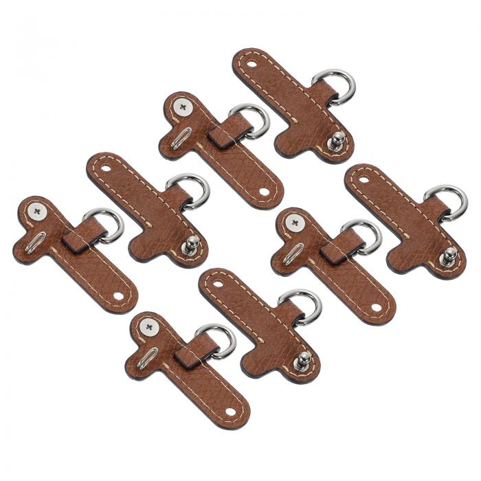 8個 レザーパースストラップ 6.1cmx2.4cm パンチフリーバックルバッグストラップ変換 アクセサリー ミ..