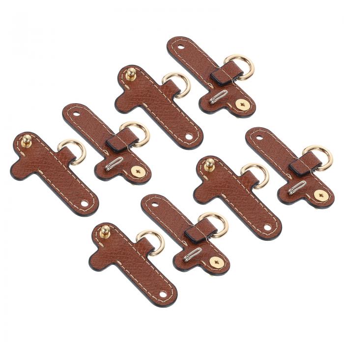 8個 レザーパースストラップ 6.1cmx2.4cm パンチフリーバックルバッグストラップ変換アクセサリー ミニバッグハンドバッグクロスボディショルダーストラップ 茶色