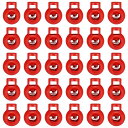 40個のプラスチックコードロック、シングルホールスプリングトグルストッパークリップ、ドローストリング、パラコード、バッグ、衣類、手袋のひもロック交換用、赤