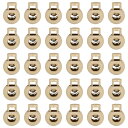 40個のプラスチックコードロック、シングルホールスプリングトグルストッパークリップ、ドローストリング、パラコード、バッグ、衣類、手袋のひもロック交換用、カーキ