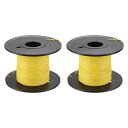 30AW G ワイヤー 30 ゲージ 銅線 PVC フックアップ ワイヤー UL1007 ティンメッキ銅線 50m/164ft イエロー スプール付き 内部接続ワイヤー