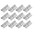 溶接可能なフラッグヒンジ 12個入り 2-5/8" x 1-1/7" 炭素鋼製溶接用ドアヒンジ 予め穴が開けられた溶接可能なリフトオフヒンジ 金属ゲートスイングドアトレーラーランプ用
