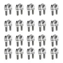 20個M10ステンレス鋼ワイヤーロープクリップクランプ 3/8"ワイヤーロープUボルトケーブルクランプサドルファスナー ワイヤーロープリギングテントロープガードレールシステム