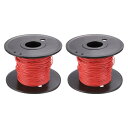 30AW Gワイヤー30ゲージストランドワイヤーPVCフックアップワイヤー UL1007めっき銅ワイヤー50m/164ftスプール付き赤内部接続ワイヤー