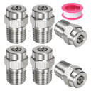 M METERXITY 表面洗浄チップ 6個パック - 25度 1/4" NPT オス 高圧洗浄機ノズル クリーナーノズル交換用 ステンレススチール シーリングテープ付き ウォーターガンに適用 (1.514mmオリフィス)