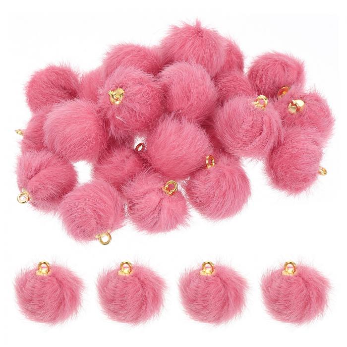 ポンポンチャー ム、24個15mm - フォーファーフラッフィーポンポンペンダントボール、DIYクラフト宝石..