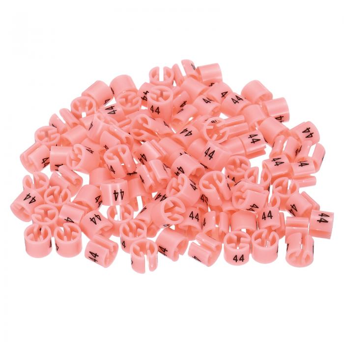 洋服ハンガーマーカーナンバー44 タグ 3 mm ロッド用 ピンク ガーメント クロージング カラーコーディング 100個入り