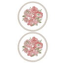2個セット レトロレースプレクッション フランス クロシェドイリーラウンド刺繍ホローカップ花瓶テーブルクッション ダイニングテーブルキッチンパーティー用8x8イ...