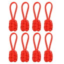 16個のジッパープル交換 80 x 3 mmのポリプロピレンエクステンダーロープジッパーヘッド ジャケット バッグ バックパック DIYプロジェクト用 レッド