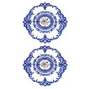 2個 レトロレースプレクッション フランスクロシェドイリーラウンド刺繍ホローカップ花瓶テーブルクッション ダイニングテーブルキッチンパーティー用11.02x11...