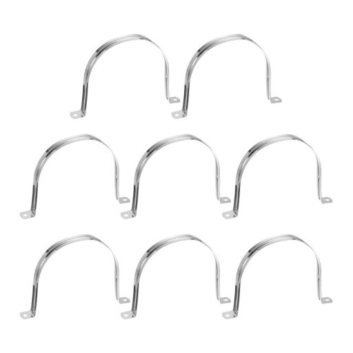 8個120mm(4-3/4")ケーブルクランプ 304ステンレス鋼被覆クッション付き絶縁ケーブルクランプ2穴U字ストラップクランプ ラインパイプホースワイヤーコード取り付け用 シルバー 8個120mm(4-3/4")ケーブルクランプ 304ステンレス鋼被覆クッション付き絶縁ケーブルクランプ2穴U字ストラップクランプ ラインパイプホースワイヤーコード取り付け用 シルバー