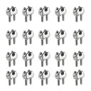 20個M2ステンレス鋼ワイヤーロープクリップクランプ 1/16"ワイヤーロープUボルトケーブルクランプサドルファスナー ワイヤーロープリギングテントロープガードレールシステム