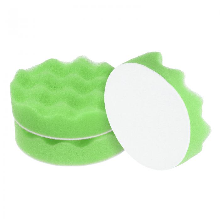 3個のバフィングスポンジパッド4"ポリッシングホイールワッフル仕上げグリッ プパッドカーバッファーポ..