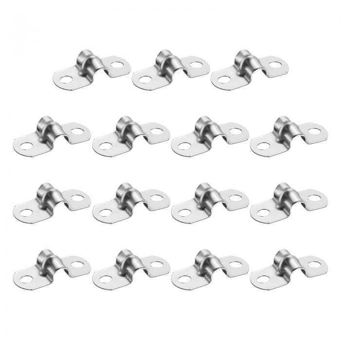 15個5mm（3/16"）ケーブルクランプ 304ステンレス鋼被覆クッション付き絶縁ケーブルクランプ2穴U字スト..