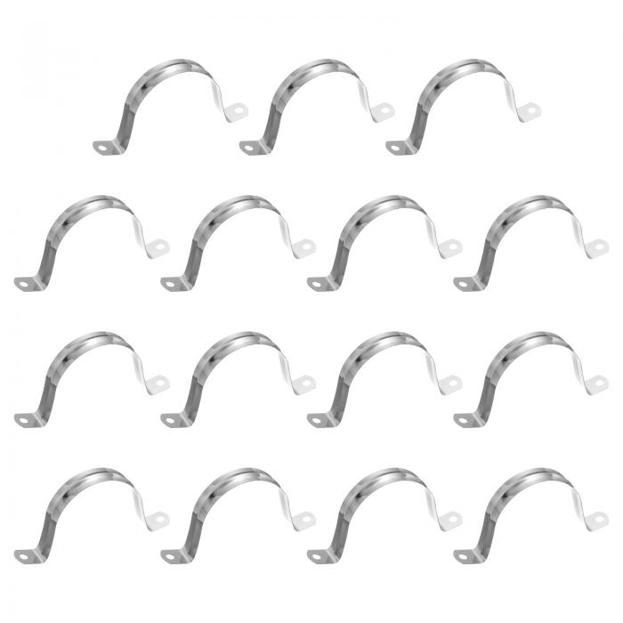 15個65mm（2-9/16"）ケーブルクランプ 304ステンレス鋼被覆クッション付き絶縁ケーブルクランプ2穴U字..