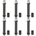 PATIKIL ストレートパイプランプステムロッドキット 6セットM10炭素鋼60mm(2.36インチ)長ダブルエンドスレッドロッド テーブルランプ シャンデリア用カップリングナットスリーブコネクター 黒