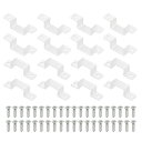 PATIKIL LEDストリップランプクリップ 50個 取り付けブ ラケット ハード固定クリップ クランプホルダー ネジ付き 幅14 mm 3528/5050 ネオンR gBライトケーブルリボン用 透明(3)