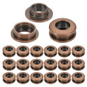 PATIKIL 8mm(1/3インチ) ソリッド真鍮ホールアイレット 20個アーク表面自己裏打ちグロメット 靴服クラフトバッグレザークラフト用 レッドブロンズ