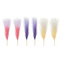 PATIKIL 17" 偽 パンパスグラス 6個 ボヘ ミアン装飾品 ウェディングフラワーパーティー花瓶アレンジメントセンターピース用 人工 背 高いフワフワ ステム グラデーションピンク/パープル/ベージュ