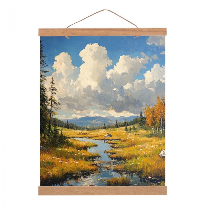 PATIKIL 1セット磁気ポスターハンガーフレーム12 インチ木製マグネットピクチャーハンガーフレーム幅広ハンギングキット写真 絵 地図 茶色