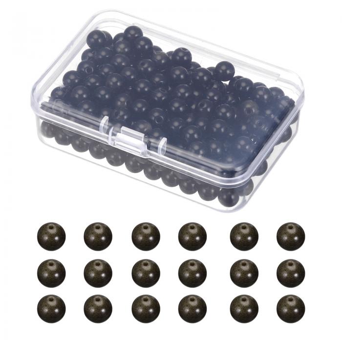 PATIKIL 6mm 天然石ビーズ 金色オブシディアン 200個 ラウンド ルーズ 宝石 ビーズ スペーサービーズ ..