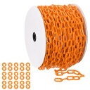 PATIKIL オレンジプラスチックチェーン 長さ50メートル 6mm セーフティバリアチェーンラージプラスチックチェーン クラウドコントロール キューライン 駐車場 フェンス ゲート コンサート 建設現場 装飾用