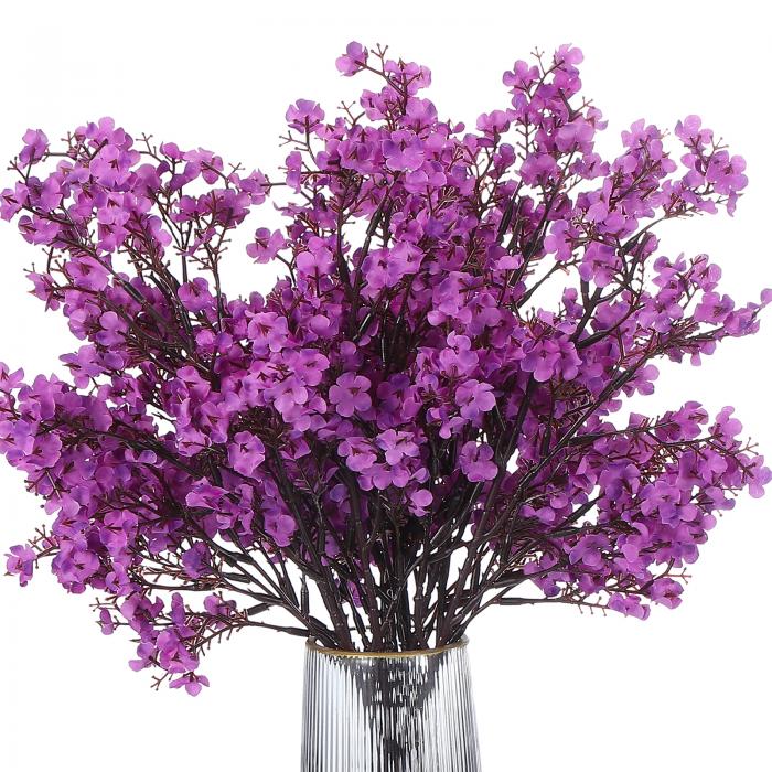 PATIKIL 人工の花、9個のヨーロッパの偽の花DIYブーケ偽の花の家庭用庭園キッチン装飾結婚式パーティー装飾パープル