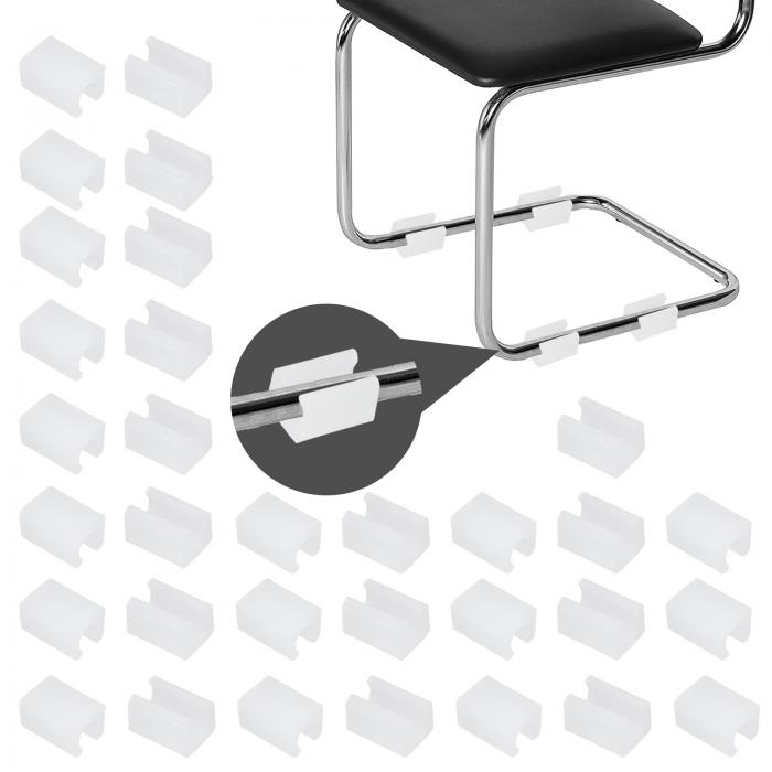 PATIKIL U字型椅子脚キャップ 32個 11mm U字型椅子脚フロアプロテクター 椅子足 長方形椅子脚チップカバー パッド ハードウッドフロア用 スムーズにスライド ホワイト