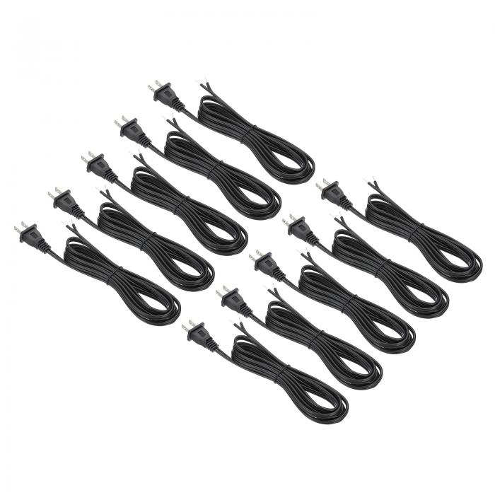 PATIKIL 8.2フィートランプコード S PT-2 18AWG ULリストされた電源ワイヤー10パック黒ランプコード交..