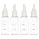 PATIKIL 30 ml/1オンスプラスチック製絞るボトル(白いトップキャップ付き) 4 個グラデーション付きラウンドディスペンシングボトル 液体 クラフト オイル 調味料用空ボトル 透明