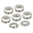 PATIKIL 15.5mm(5/8インチ) 真鍮製ホールアイレット 6個 アーク表面自己裏打ちグロメット シューズ 衣類 クラフト バッグ レザークラフト用 ワッシャー付き 模擬銀色