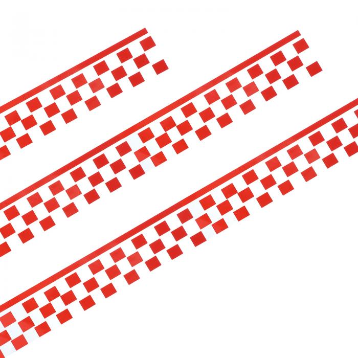 PATIKIL 車用チェック柄デカールステッカー 3枚 20" レーシングスポーツ チェック柄ステッカー DIY 防..