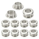 PATIKIL 7mm(2/7インチ) 実体真鍮 穴アイレット 10個 アーク表面自己裏打ちグロメット 靴服クラフトバッグレザークラフト用ワッシャー付き 模擬銀