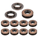PATIKIL 15.5mm(5/8インチ) ソリッド真鍮製ホールアイレット 10個 アーク表面自己裏打ちグロメット シューズ 衣類 クラフト バッグ レザークラフト用 レッドブロンズ