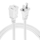 PATIKIL 1フィート延長コード S PT-2 18AWG ETLリスト1パックホワイト屋内外延長コード2極電源ワイヤー女性/メス低プロファイルプラグランプテレビ用NEMA 1-15PからNEMA 1-15R