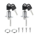 PATIKIL キー付き2個入り引き出しロック 19mm(3/4") ファイルキャビネットロック 事務所ワードローブロッカーショーケース用異なる合金ロックシリンダーデスクロック シルバー