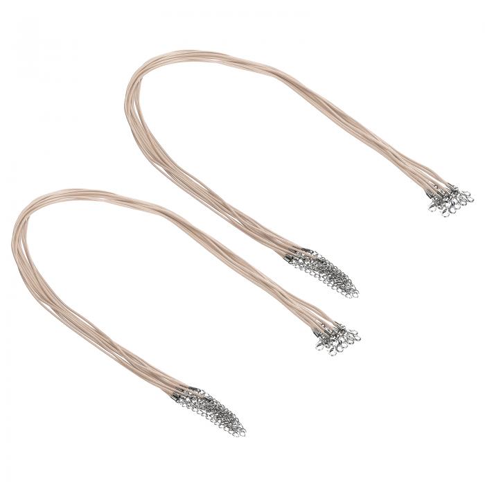 PATIKIL 24インチ ネックレスコード、20個 ワックスブレスレットストリング 1.5mm 厚さ ネックレスロープ ペンダント ブレスレット 宝石メイキング DIY クラフト用クラ スプ付き、カーキ