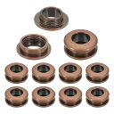PATIKIL 8mm(1/3インチ) 真鍮製ホールアイレット 10個 アーク表面自己裏打ちグロメット シューズ 衣類 クラフト バッグ レザークラフト用 レッドブロンズ